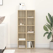 vidaXL Mobili Porta CD 2pz Rovere Sonoma 21x16x93,5 Legno Multistrato