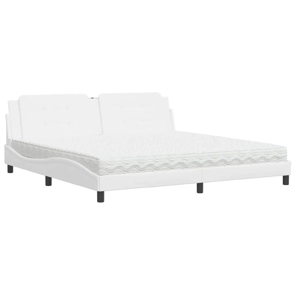 Letto con Materasso Bianco 200x200cm in Similpellecod mxl 115712