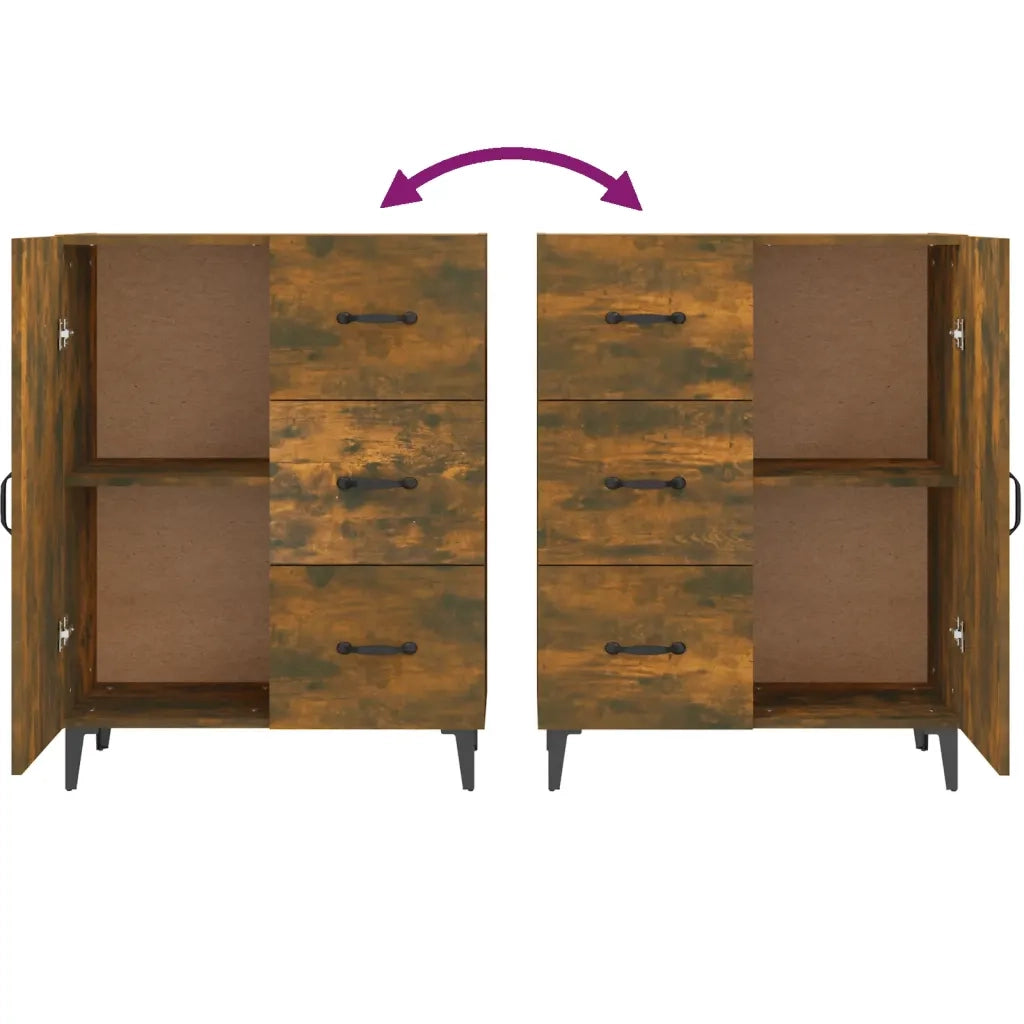 Credenza | Madia | Buffet da pranzo | Armadio da pranzo Rovere Fumo 69,5x34x90 cm in Legno Multistrato