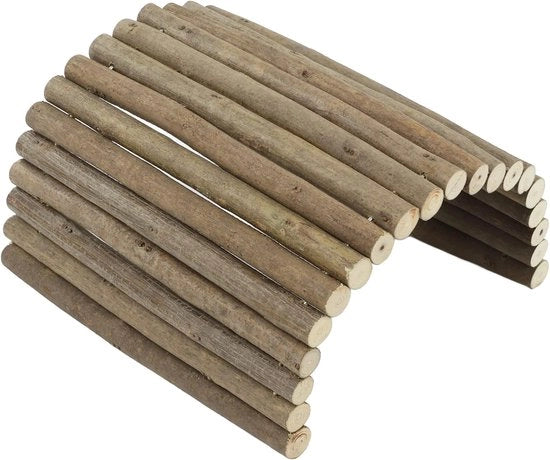 Tunnel in Legno Multifunzionale per Fretta, Coniglio e Gerbillo - Opzione Pieghevole - 20 * 40CM