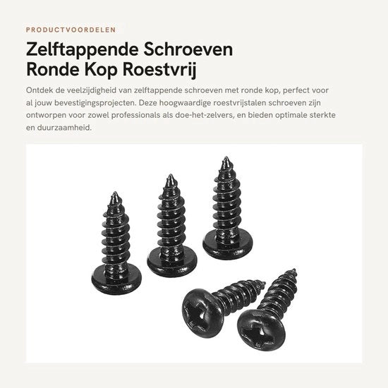 Viti Autoallentanti 3 mm x 10 mm - 100 pezzi - Testa Rondella - Acciaio Inox - Resistente alla Corrosione - Duraturo