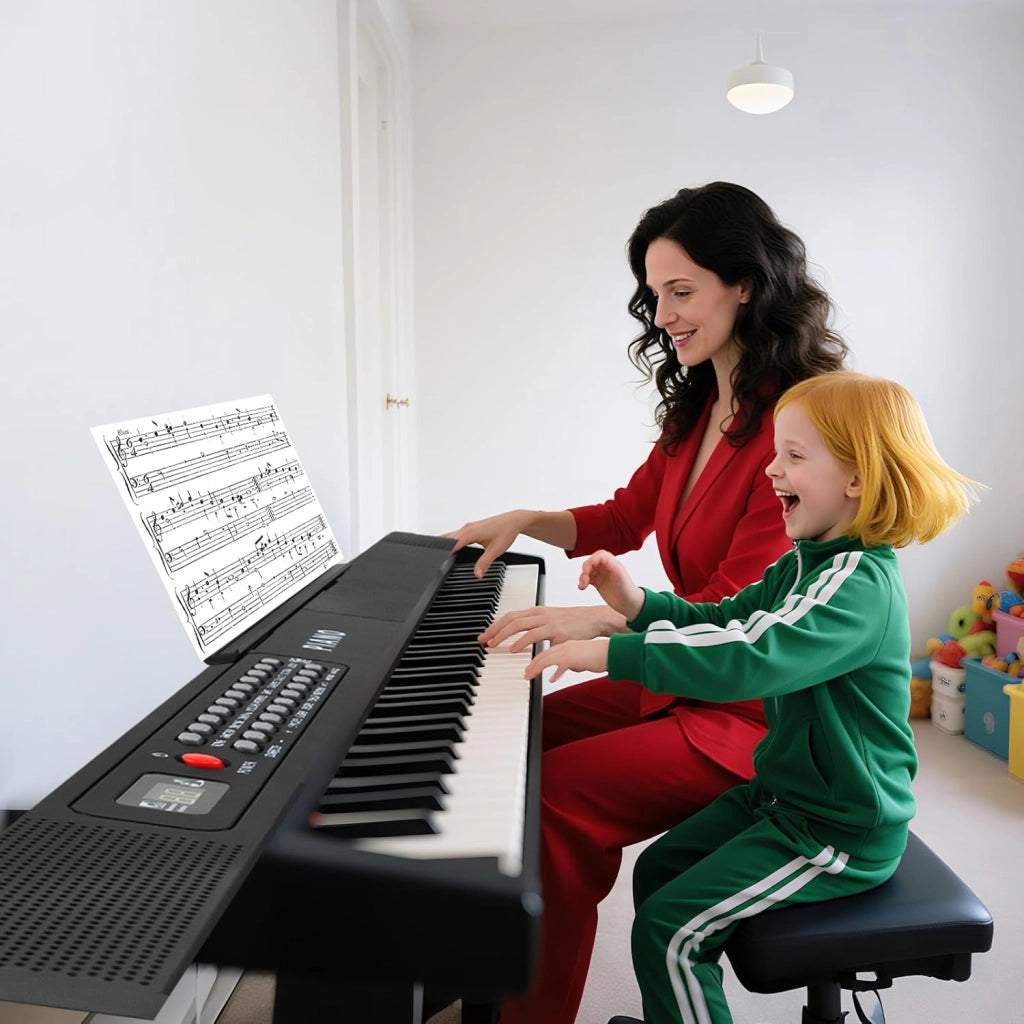 Pianoforte Digitale 88 Tasti Pieghevole, con 1000 Suoni, 1000 Ritmi & 150 Canzoni Demo, Tastiera Elettronica con Microfono, Pianola Facile da Trasportare con Borsa, Nero