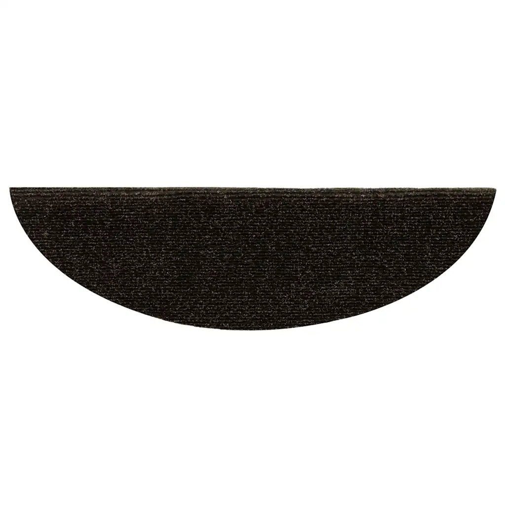 Tappetini per scale autoadesivi 20 pz 56x17x3 cm marrone scuro semicircolari 3365673