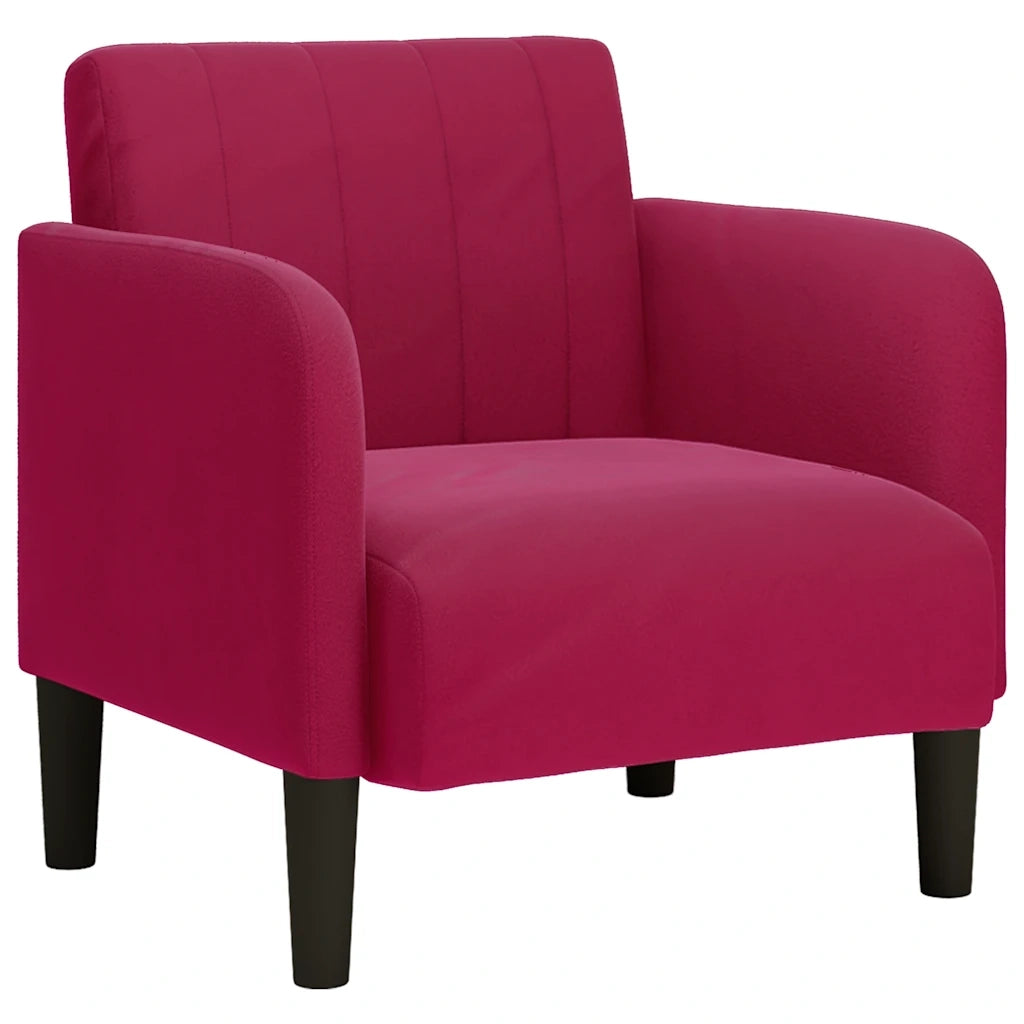 Divano Sedia con Braccioli Rosso Vino 54 cm in Velluto 4100582