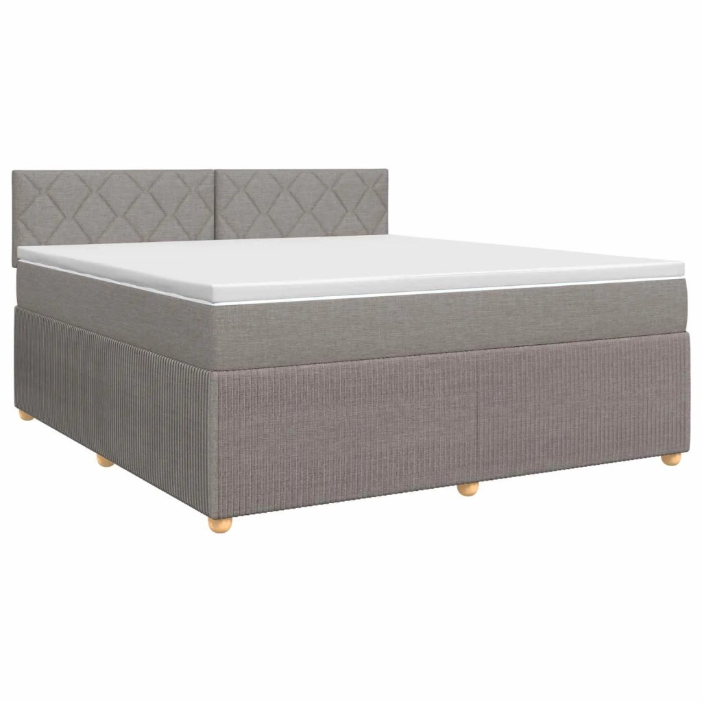 Letto box spring con materasso Tortora 140 x 190 cm Tessuto 3451472