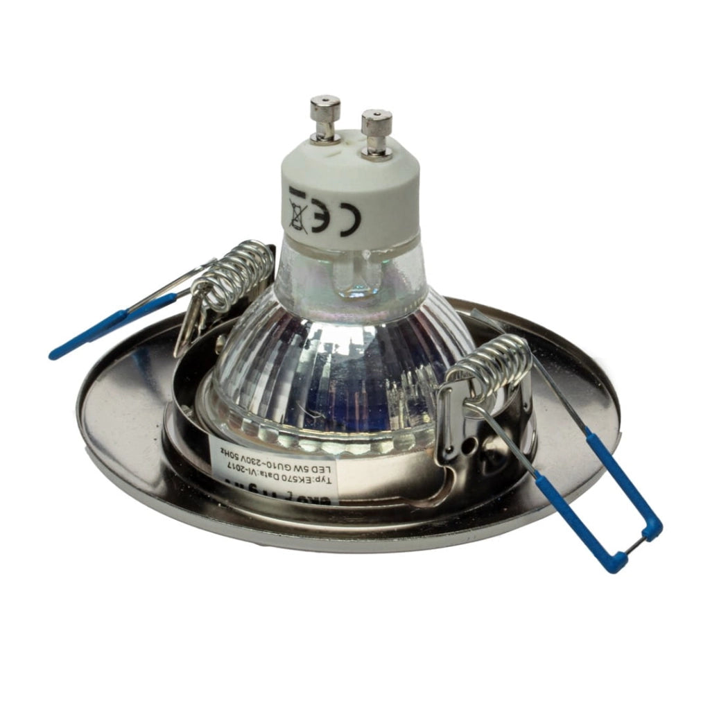 Faretto incasso tondo GU10 5W 3000K argento Eko-Light
