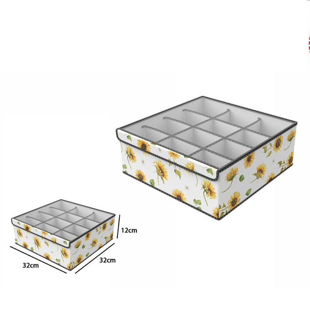 Trade Shop - Box Scatola Salvaspazio Armadio 12 Contenitori Porta Oggetti Organizer 32x32x12 -
