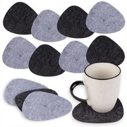 Set di supporti per vetrina ovoidali/irregolari - 12 pezzi - 12 x 8 cm - Materiale velt - Colore chiaro/grigio scuro - 12 x 8 cm