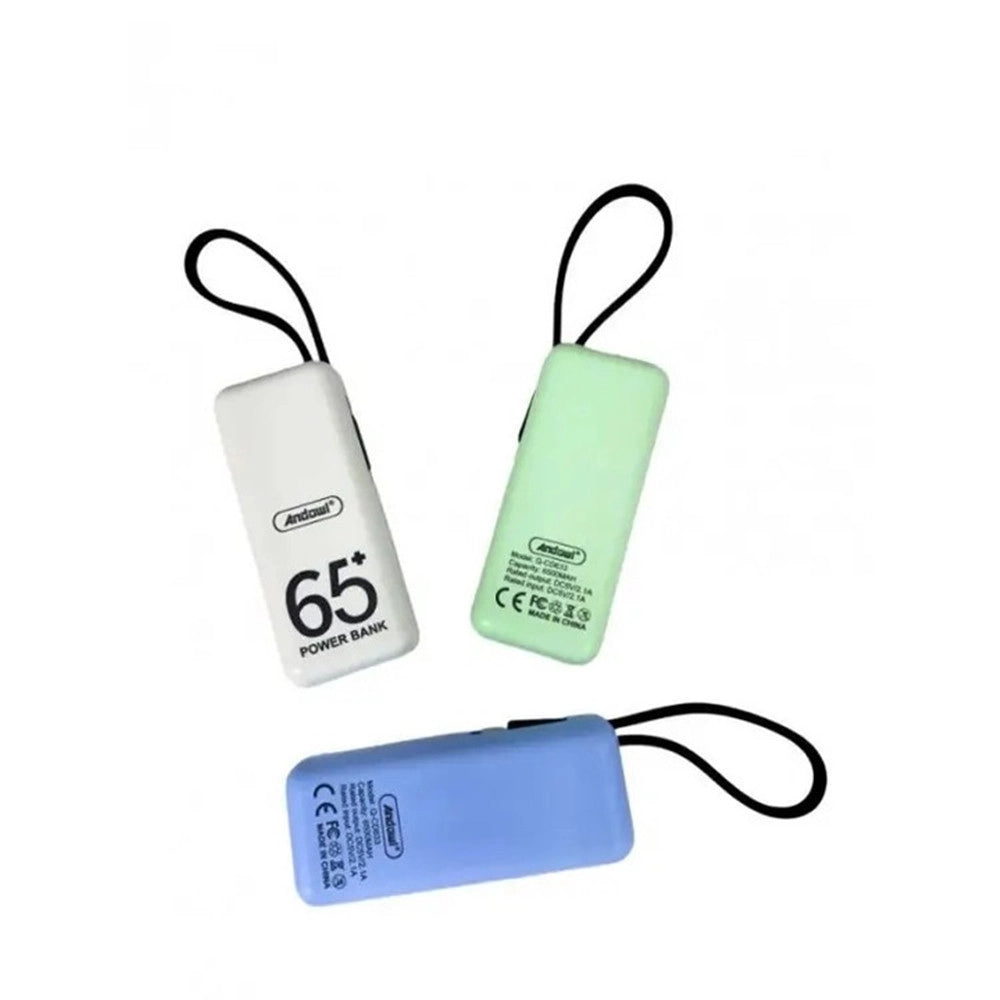 Trade Shop - Power Bank Portatile Mini Batteria Esterna 6500mah Ricarica Rapida Cavo Lightning Q-cd632 -
