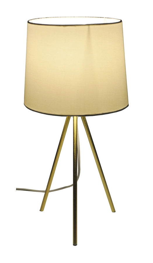 Lampada da tavolo con treppiede in metallo dorato, abat jour - Michelle - TL22MIPM