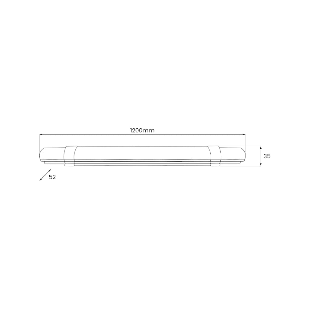 Plafoniera LED Batten 36W 120cm 4000K IP65 bianca