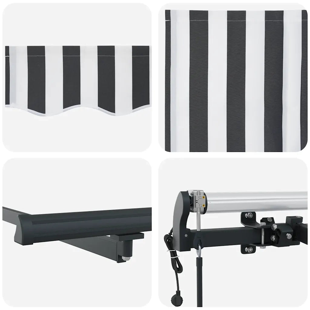 Tenda Retrattile Automatica Antracite e Bianco 450x300 cm