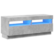 Mobile TV | Armadietto TV | Mobile Porta TV con Luci LED Grigio Cemento 100x35x40 cm