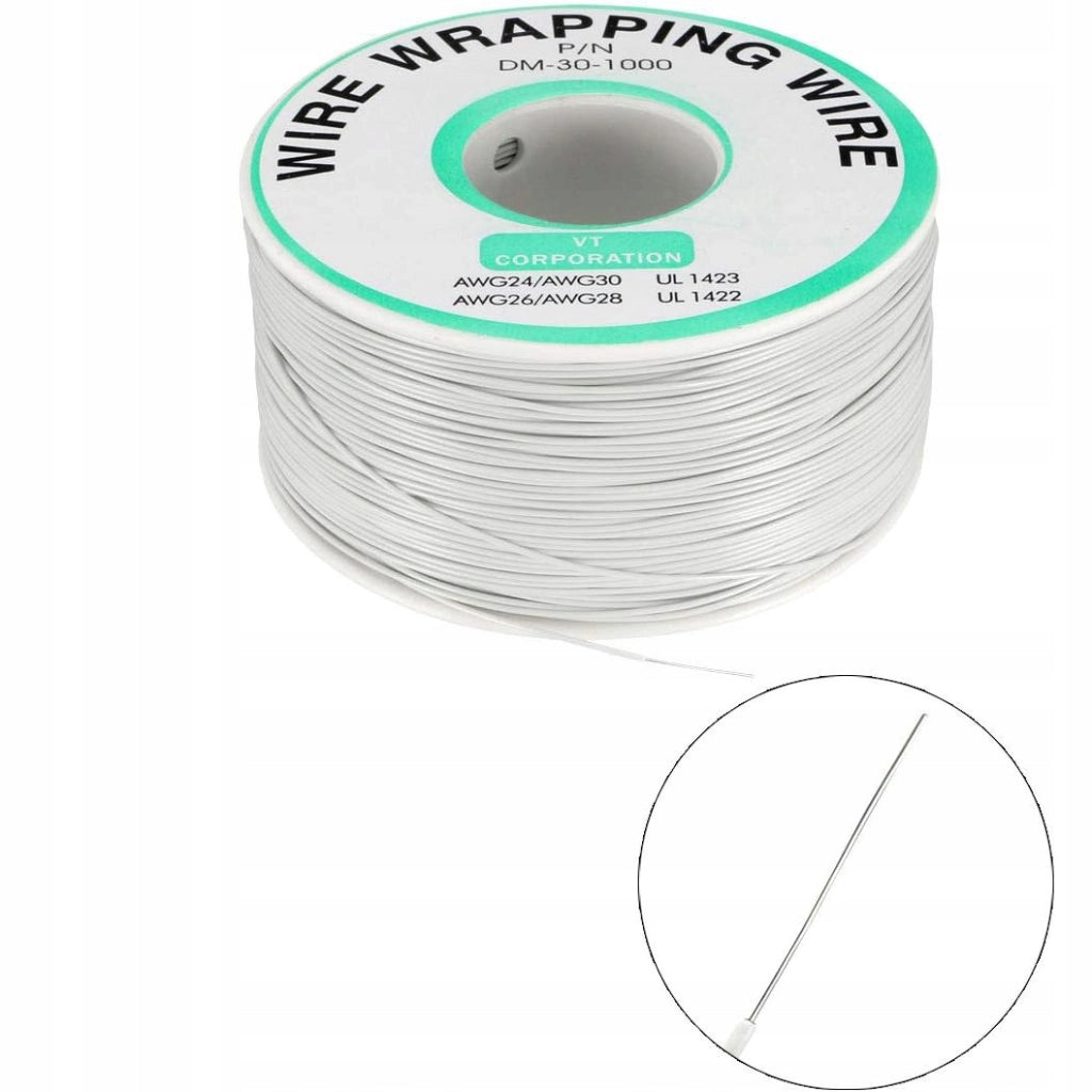 Cavo Kynar AWG 0.25mm Bianco 200m – Alta Qualità e Durata | Ø 0,60 mm Isolamento