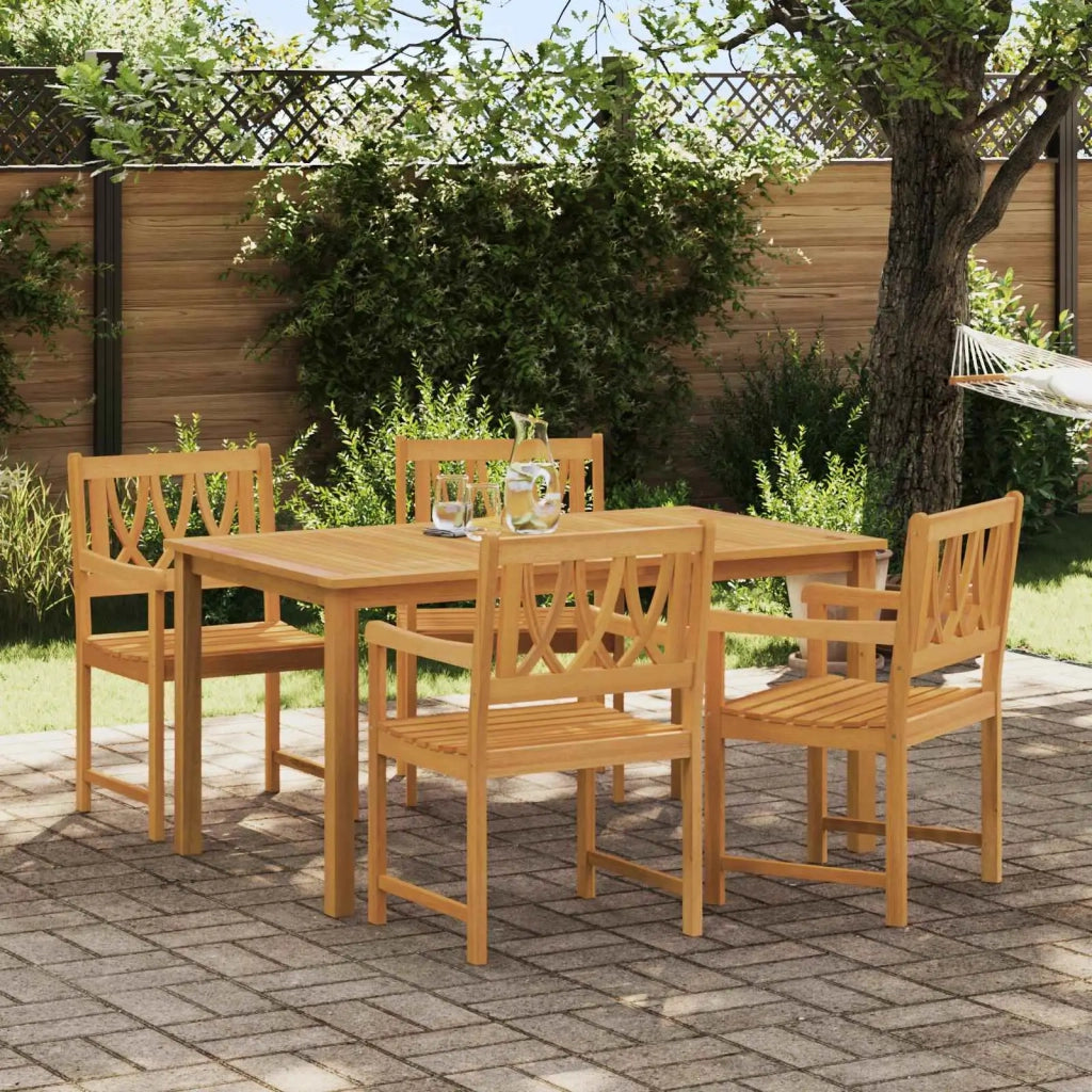 Sedie da giardino 4 pcs Naturale Legno di Acacia Massello