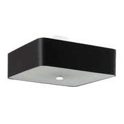 Lampadario da soffitto quadrato a 5 luci della serie Lokko 2BM, nero e bianco