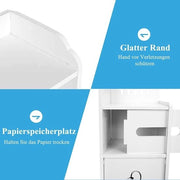 Cassettone da soffitto per bagno con contenitore per carta igienica - Cassetta da bagno a colonne - Cassetta da bagno con lavabo - Dimensioni: 22 x 20 x 120 cm.