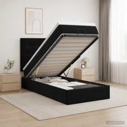 Letto ottomano con materasso Nero 90 x 190 cm Velluto 3457691