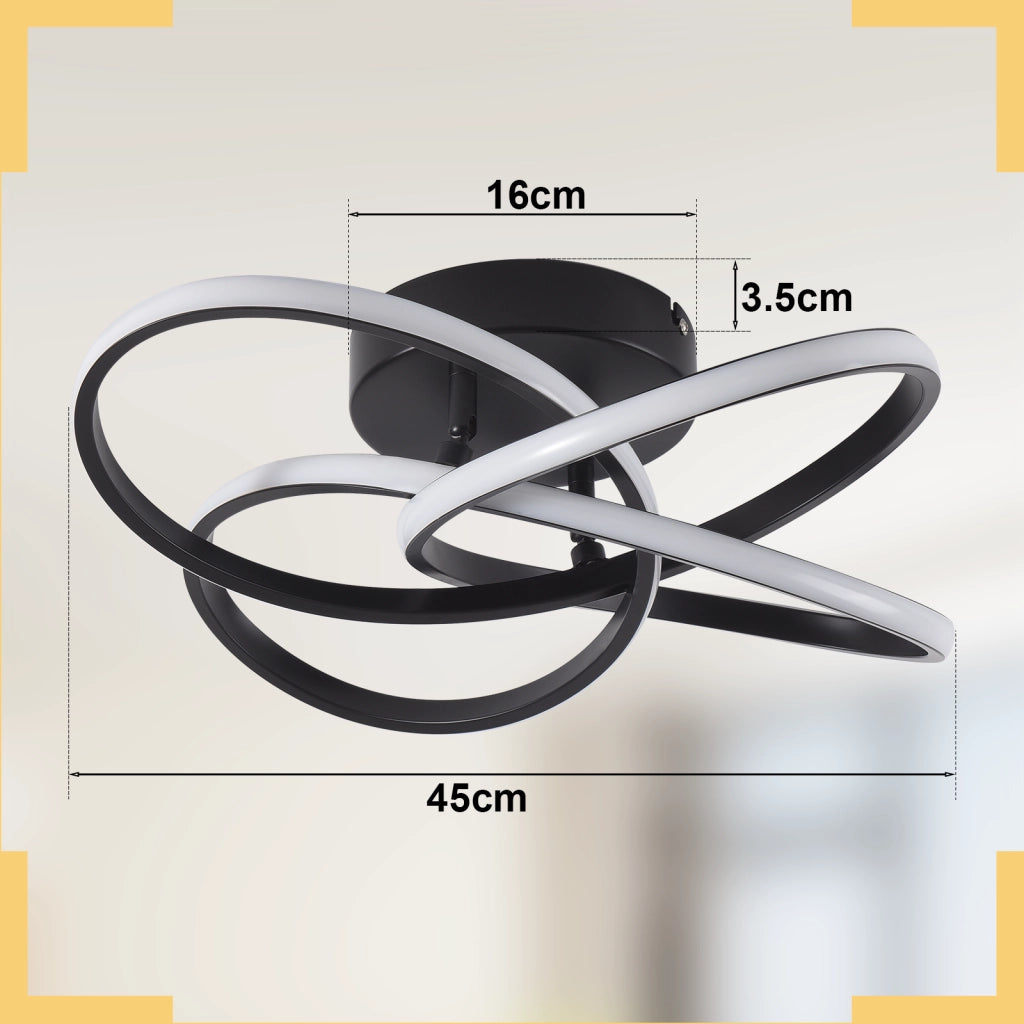 ZMH Lampada da soffitto plafoniera LED moderna design fiori neri 28W 3000K bianco caldo per cucina