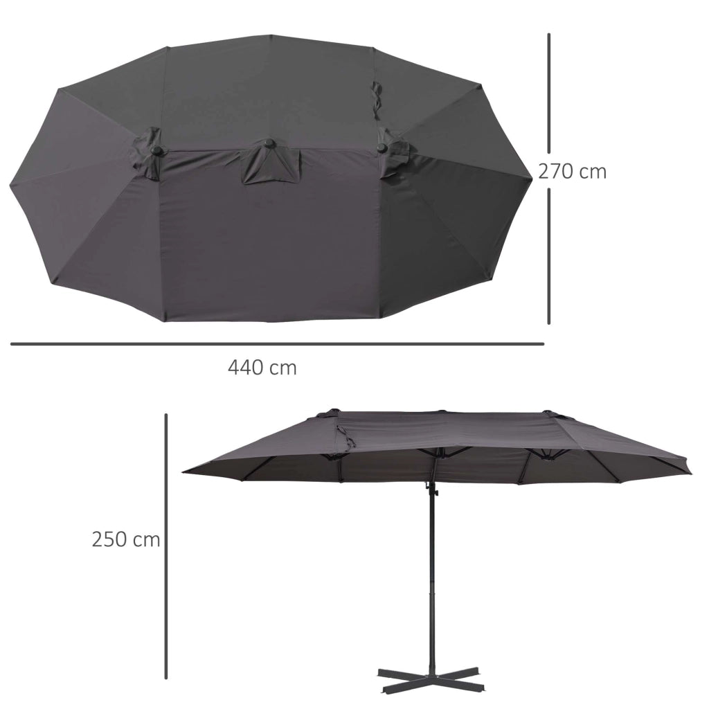 Parasole XXL inclinabile ¨C zephmum ¨C 4.45x2.7x2.6 m grigio