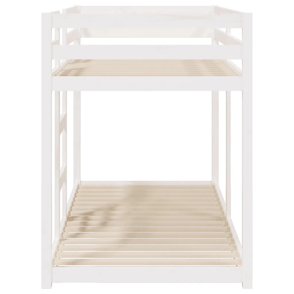 vidaXL Letto a Castello Bianco 90x200 cm in Legno Massello di Pino