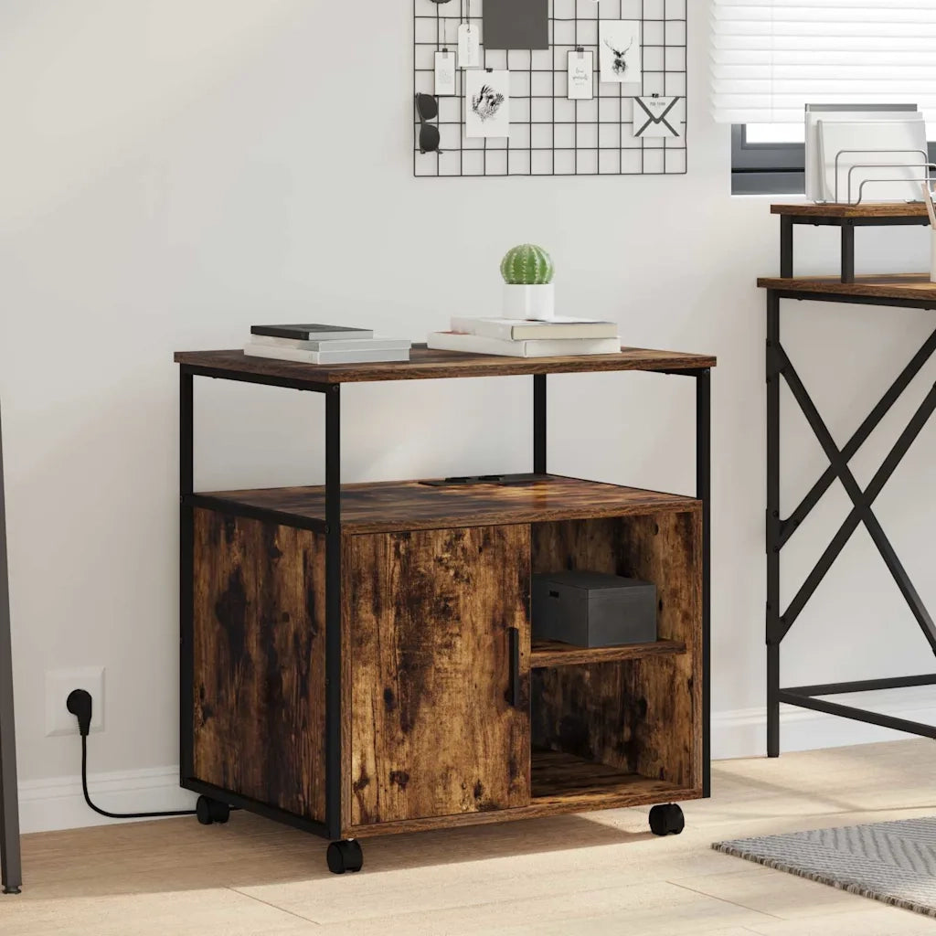 Cabina con Stazione di Ricarica Rovere fumé 61 x 46 x 67 cm 859832