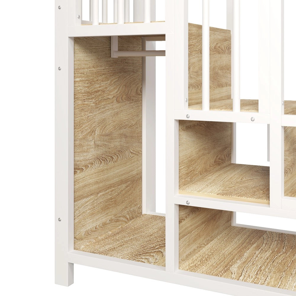 Letto a Soppalco con Cassetti e Scala ¨C Xylo ¨C Metallo Bianco 90x200