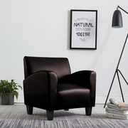 Poltrona-Divano Sedia-Poltroncina Marrone Scuro in Similpelle