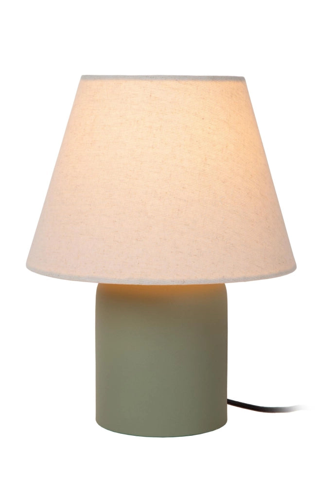 Lampada da tavolo MACIA ceramica lino verde-beige Lucide