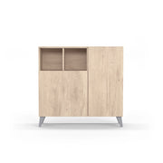 Scarpiera Herdasa effetto rovere chiaro gambe grigie 87x90x27