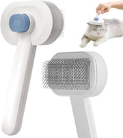 Borsetto autoigienizzante per animali domestici | Borsetto di massaggio con cuscino d'aria | Rimuove peli perduti e sporcizia | Ideale per animali domestici con pelo lungo e corto (bianco + blu)