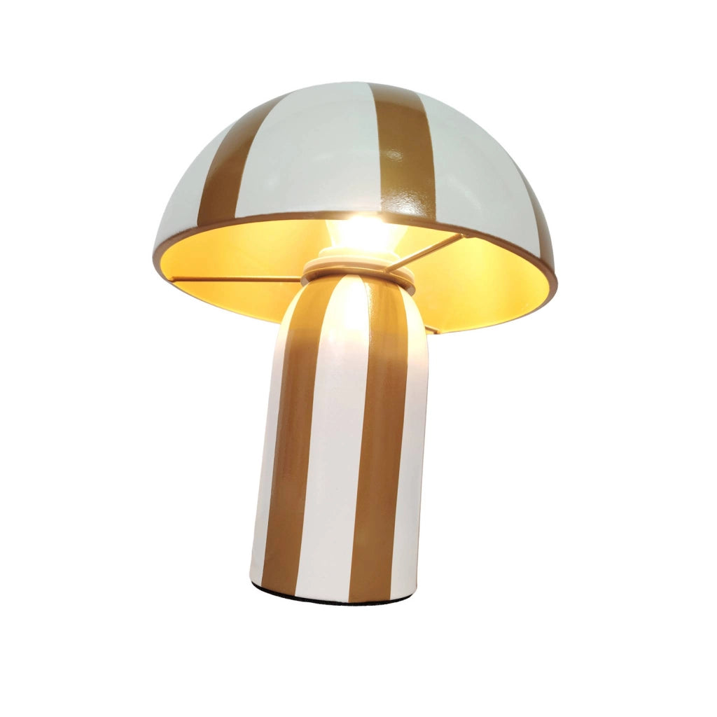 Lampada da tavolo da interno in metallo ø20cm, ocra