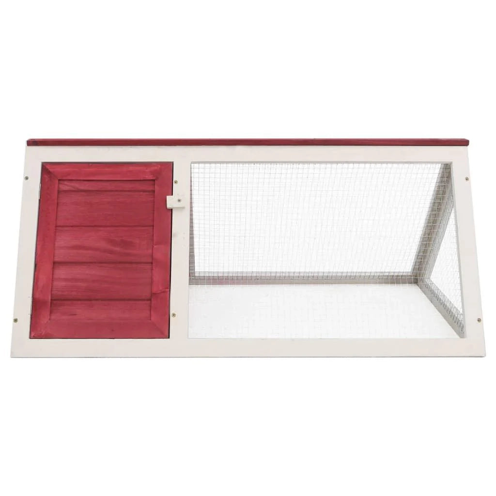 Conigliera per piccoli animali 98 x 50 x 41 cm legno rosso e bianco 02_0000615