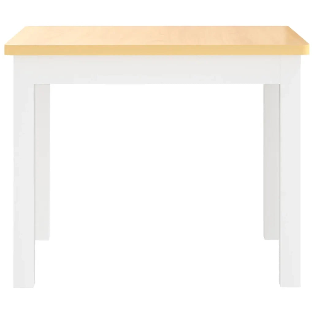 Set Tavolo e Sedie per Bambini 3 Pezzi Bianco e Beige in MDF CFW3329515
