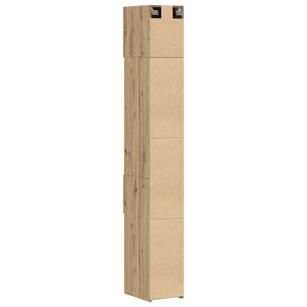 Armadio sottile  in rovere artigianale 30x42.5x225 cm in legno ingegnerizzato