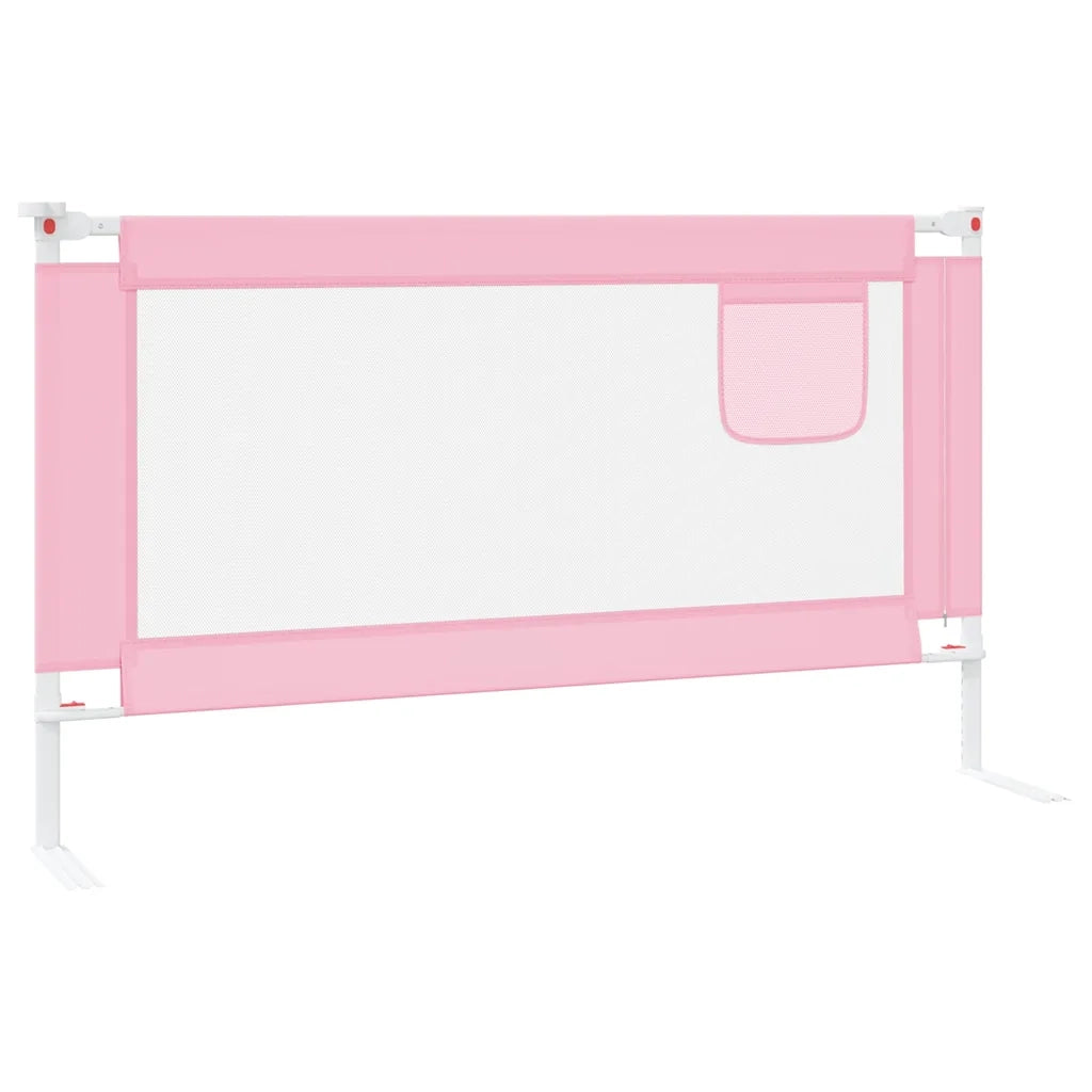 Sponda Letto di Sicurezza per Bambini Rosa 140x25cm in Tessuto 10201