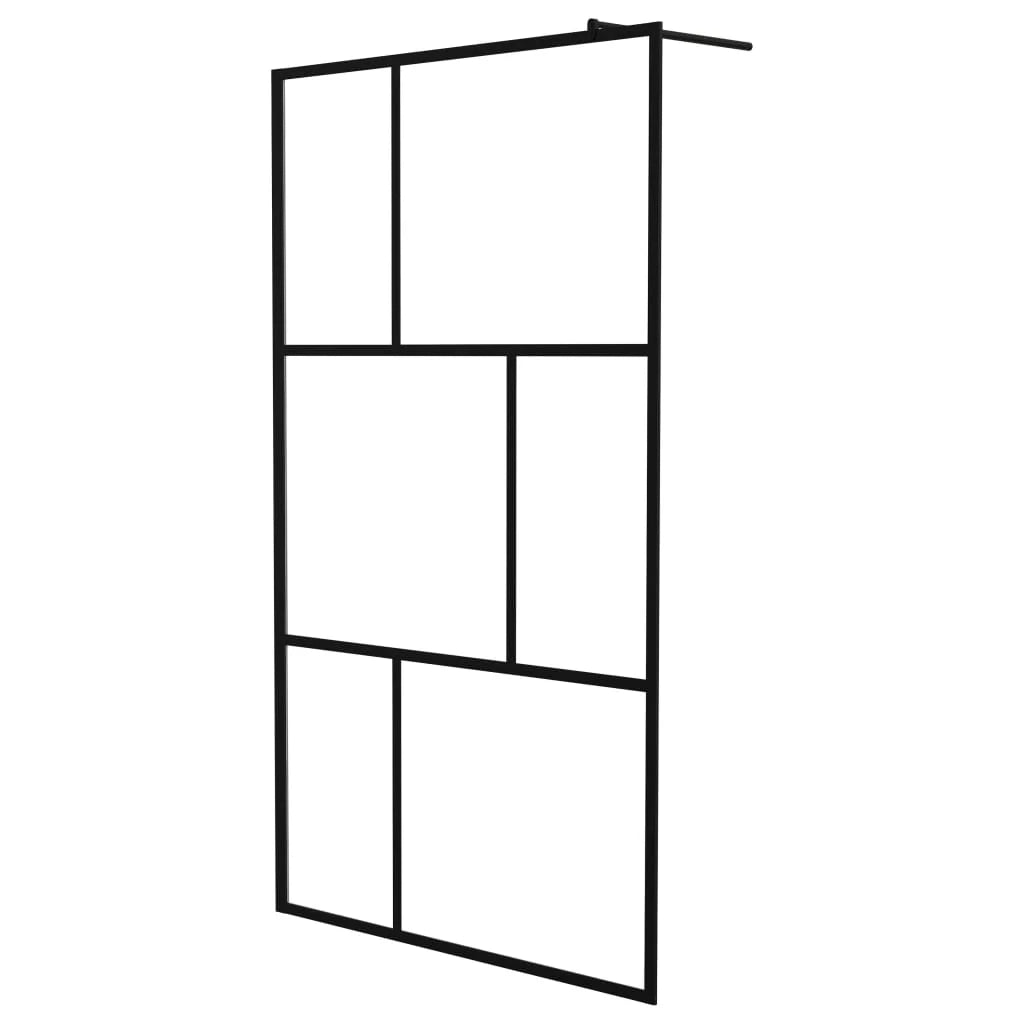 Box doccia walk-in parete doccia parete box doccia bagno arredamento interno vetro temperato 115 x 195 cm nero 02_0002139