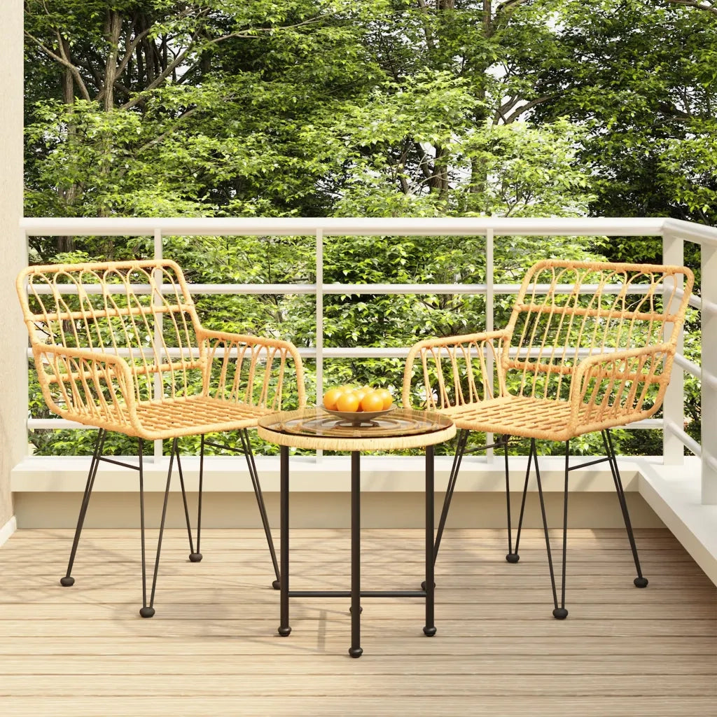 Set da Pranzo da Giardino 3 pz | Set Salotto da Giardino in Polyrattan
