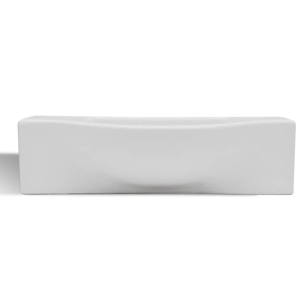 Lavandino Bagno in Ceramica con Foro per Rubinetto Bianco 141930