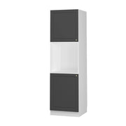 Mobile per forno da incasso Fame-Line Oro-antracite rustico/Bianco 60 cm aperto Vicco