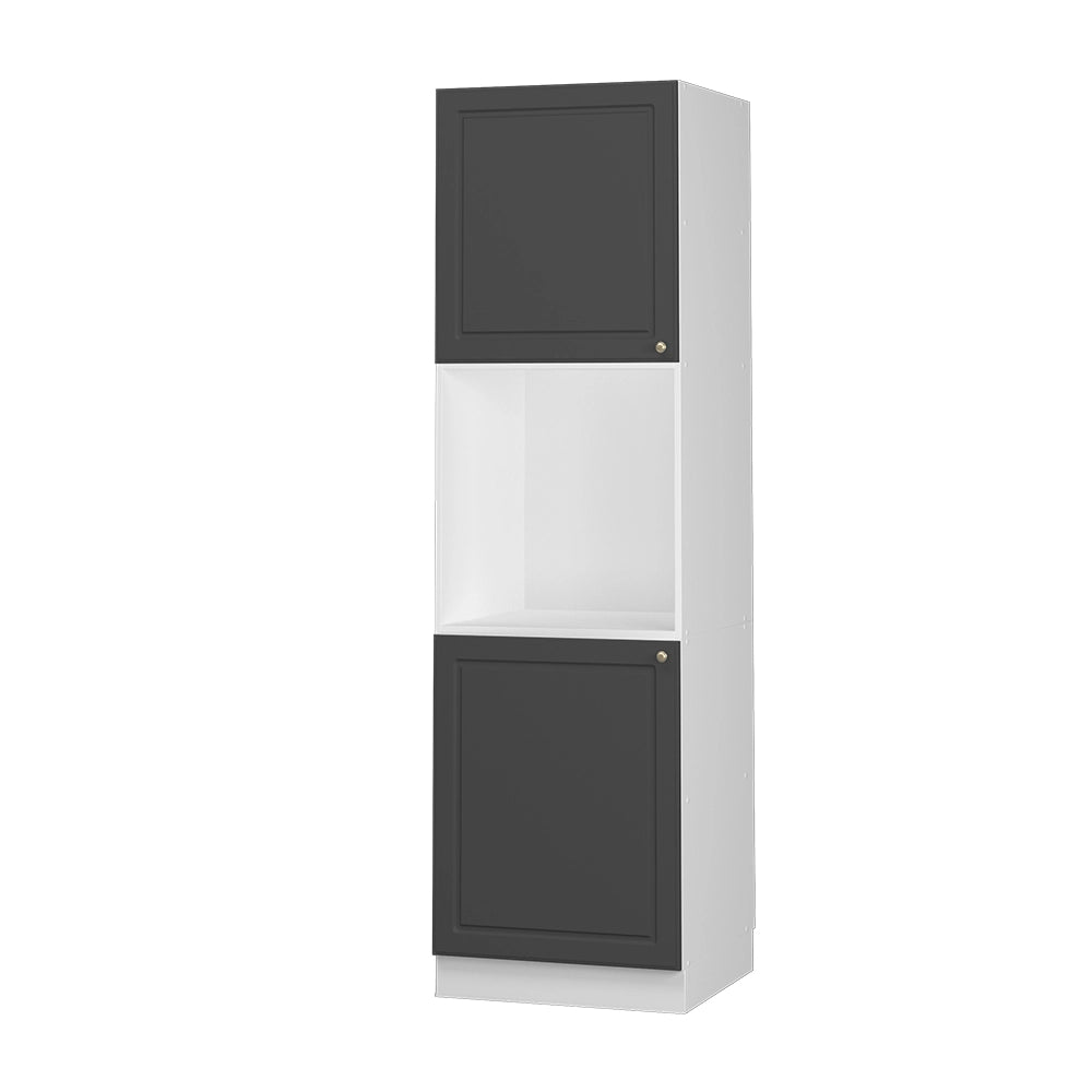 Mobile per forno da incasso Fame-Line Oro-antracite rustico/Bianco 60 cm aperto Vicco