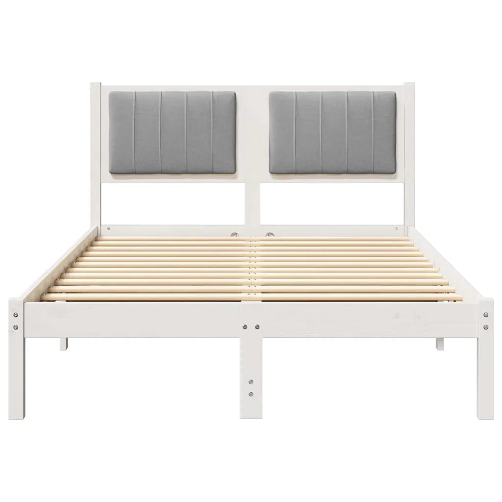 Letto con Testiera Rivestita Grigio chiaro 120 x 200 cm
