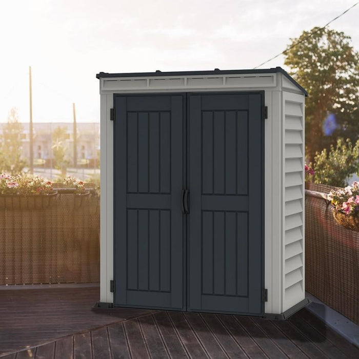 Casetta da Giardino Porta Attrezzi 91x170x202 cm in PVC Grigio/Grigio Scuro