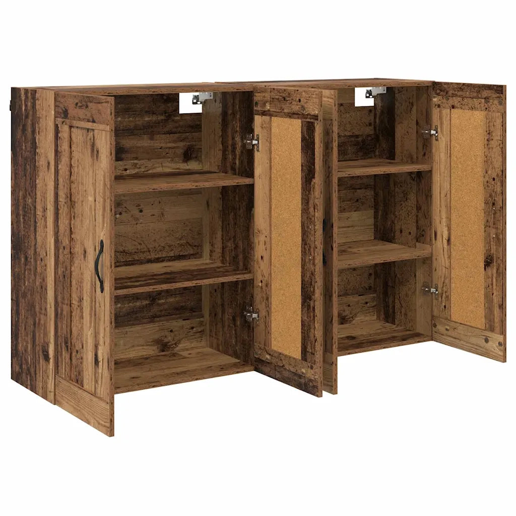Mobile a muro 2 pcs Legno vecchio 69,5 x 34 x 90 cm 3415558