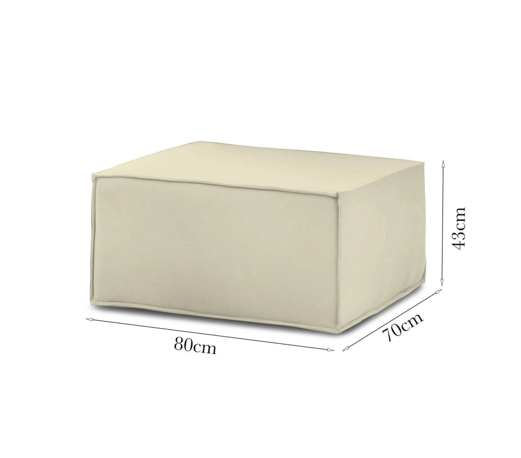 Pouf Avolasca, Pouf da salotto, 100% Made in Italy, Poltroncina relax in tessuto imbottito, Cm 80x70h43, Beige