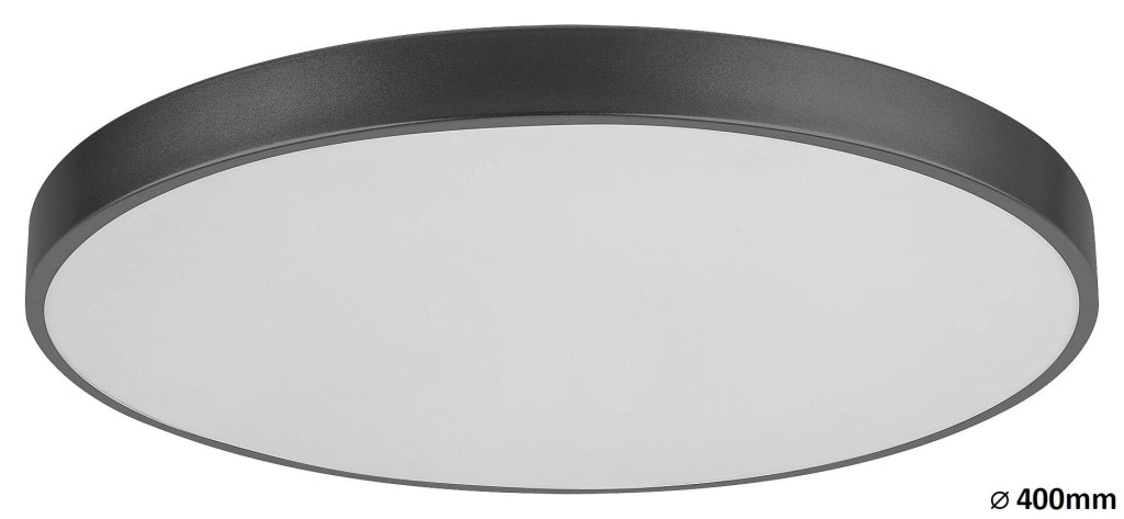 Plafoniera tonda 40cm LED 36W nera 3000K Rabalux Tesia