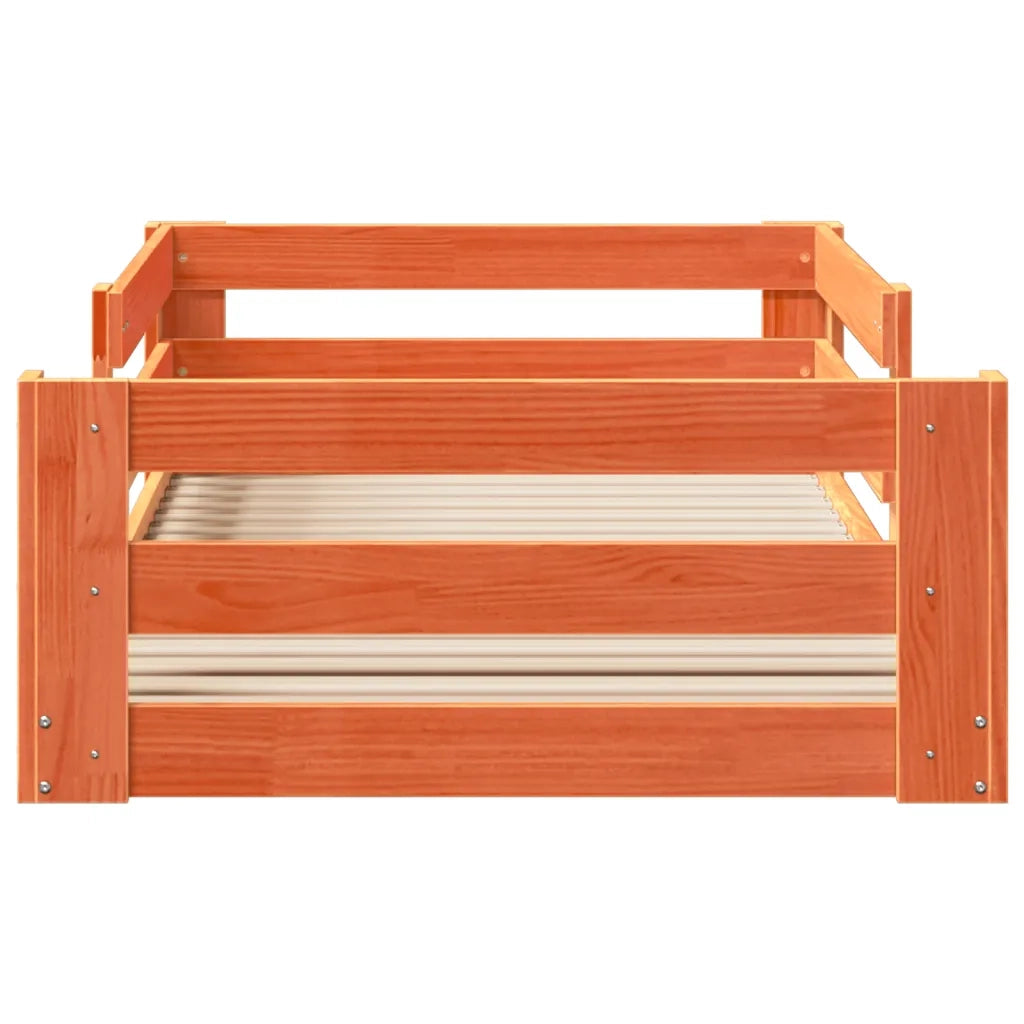 Letto senza Materasso Marrone Cera 80x200 cm Legno di Pino 855680