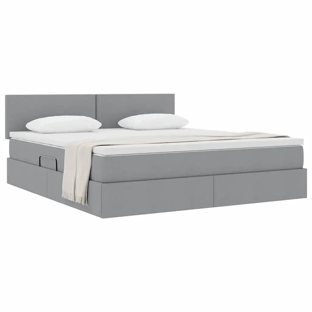 Letto con contenitore e materasso Grigio chiaro 180 x 200 cm 3370461