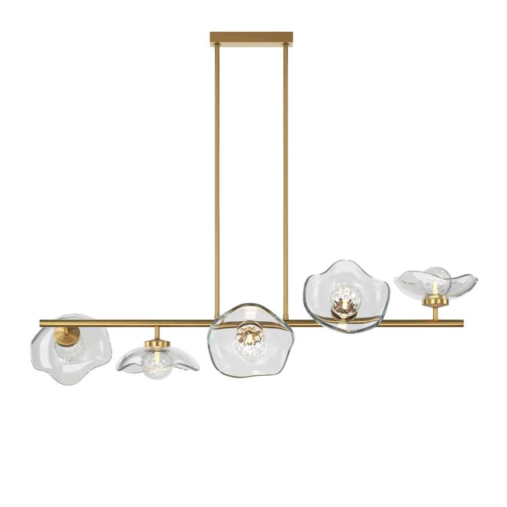 Maytoni Lampadario moderno Miracle 5 luci G9 ottone metallo vetro