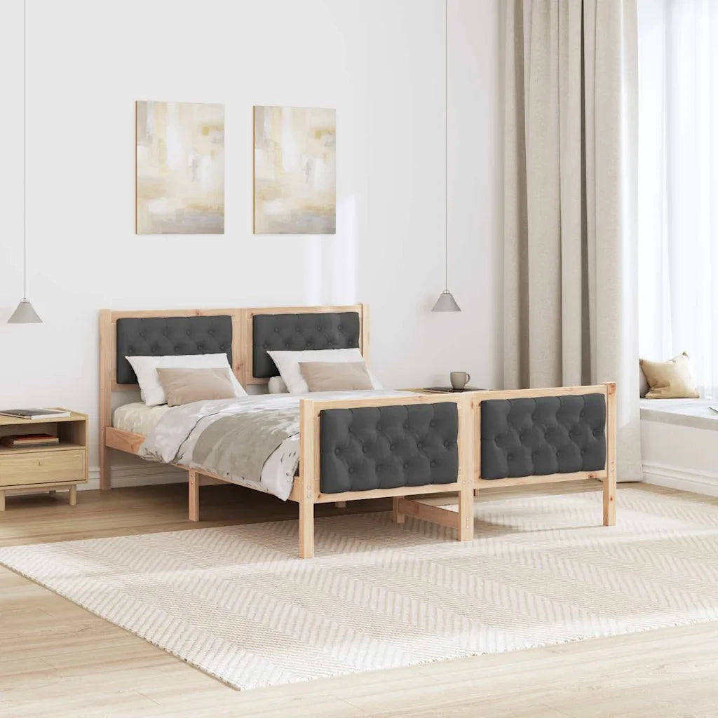 Struttura del letto Grigio scuro 140 x 200 cm Pino massello 3394289